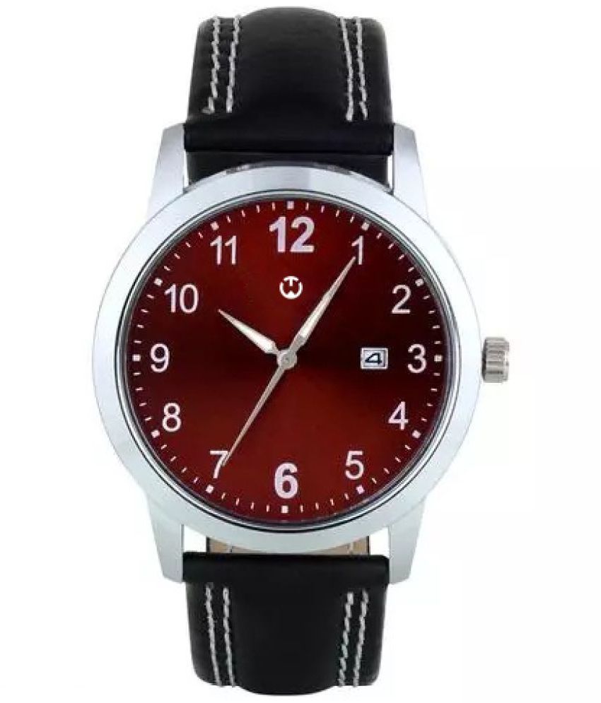     			Wizard Times - Black Leather Analog Men's Watch
