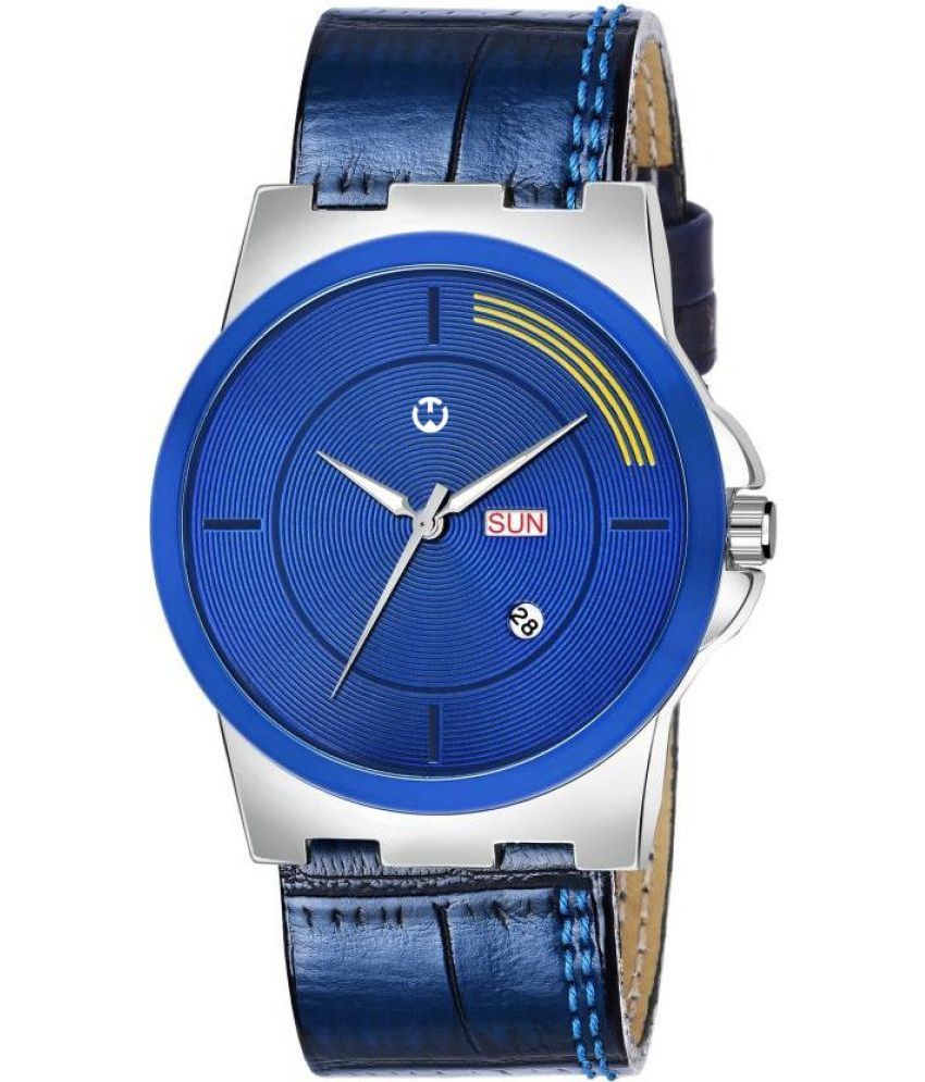     			Wizard Times - Blue Leather Analog Men's Watch