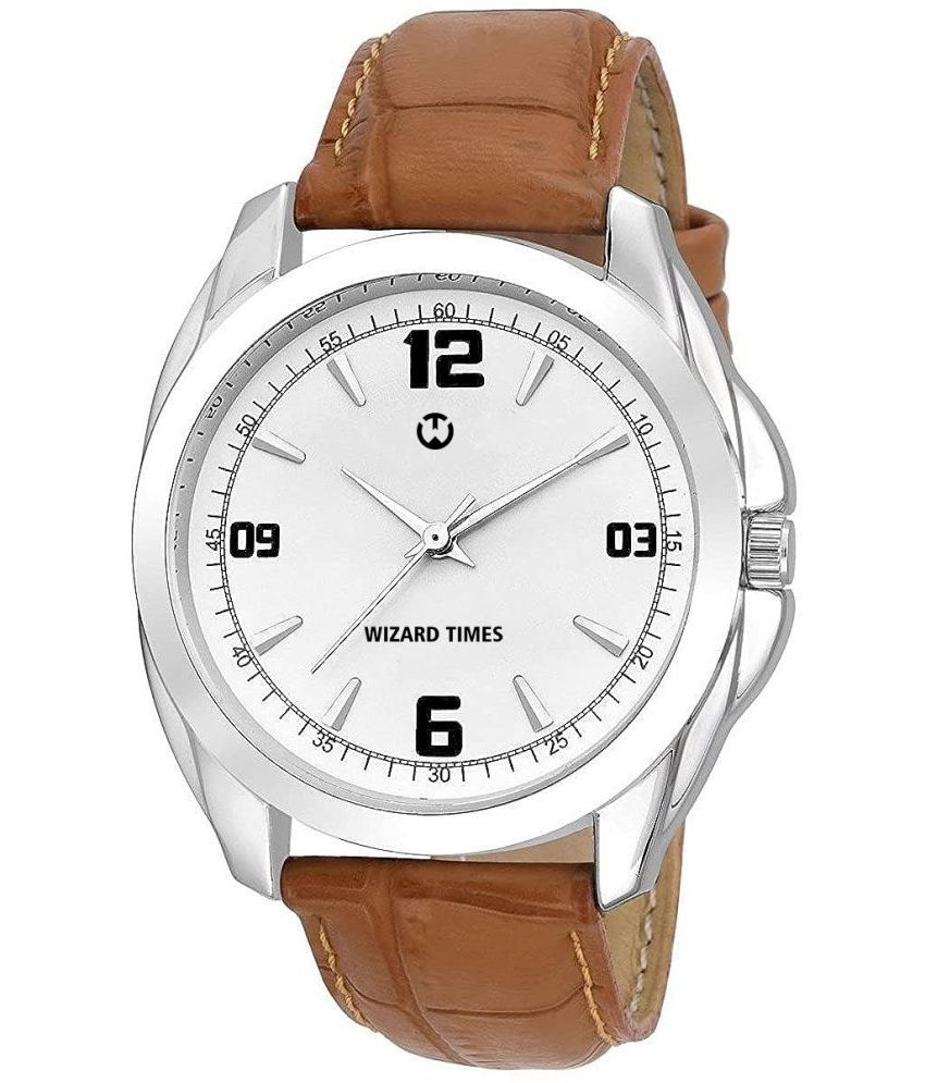     			Wizard Times - Brown Leather Analog Men's Watch