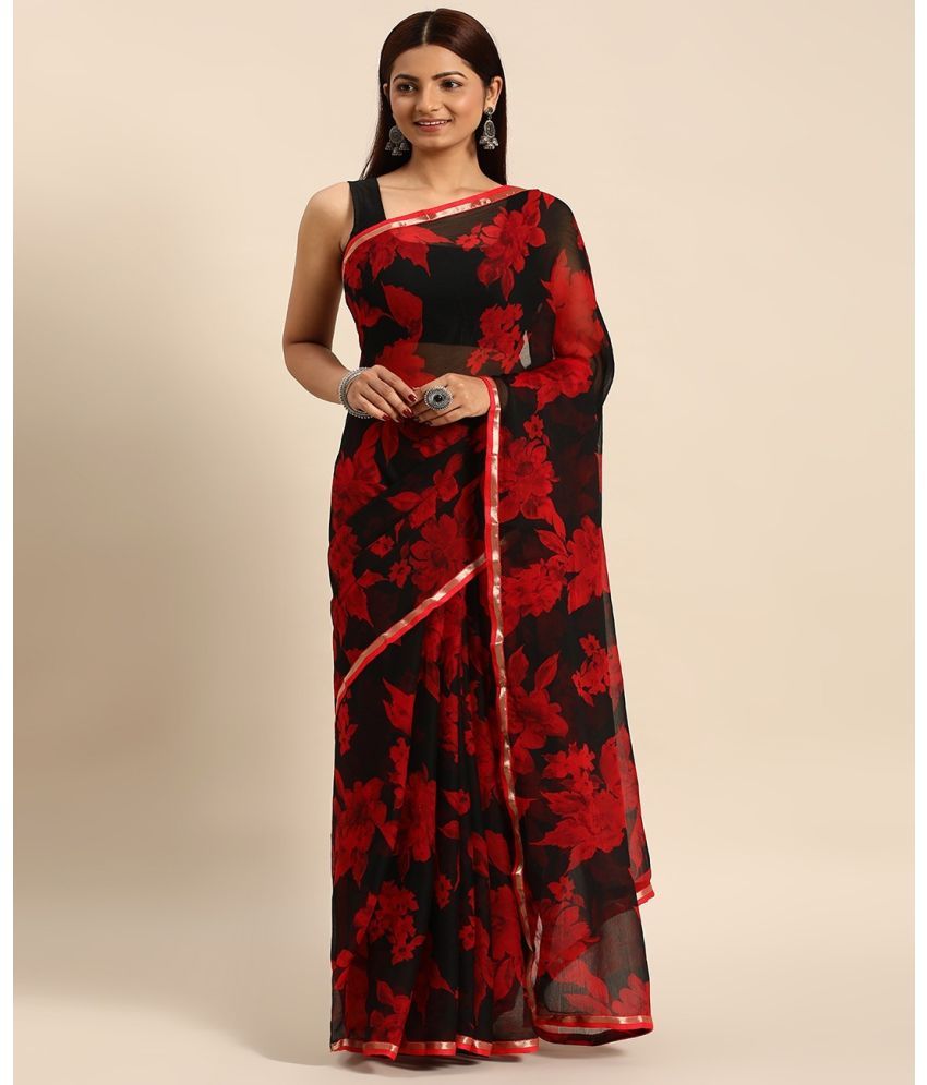     			Aishwarya Chiffon Printed Saree With Blouse Piece - Red ( Pack of 1 )