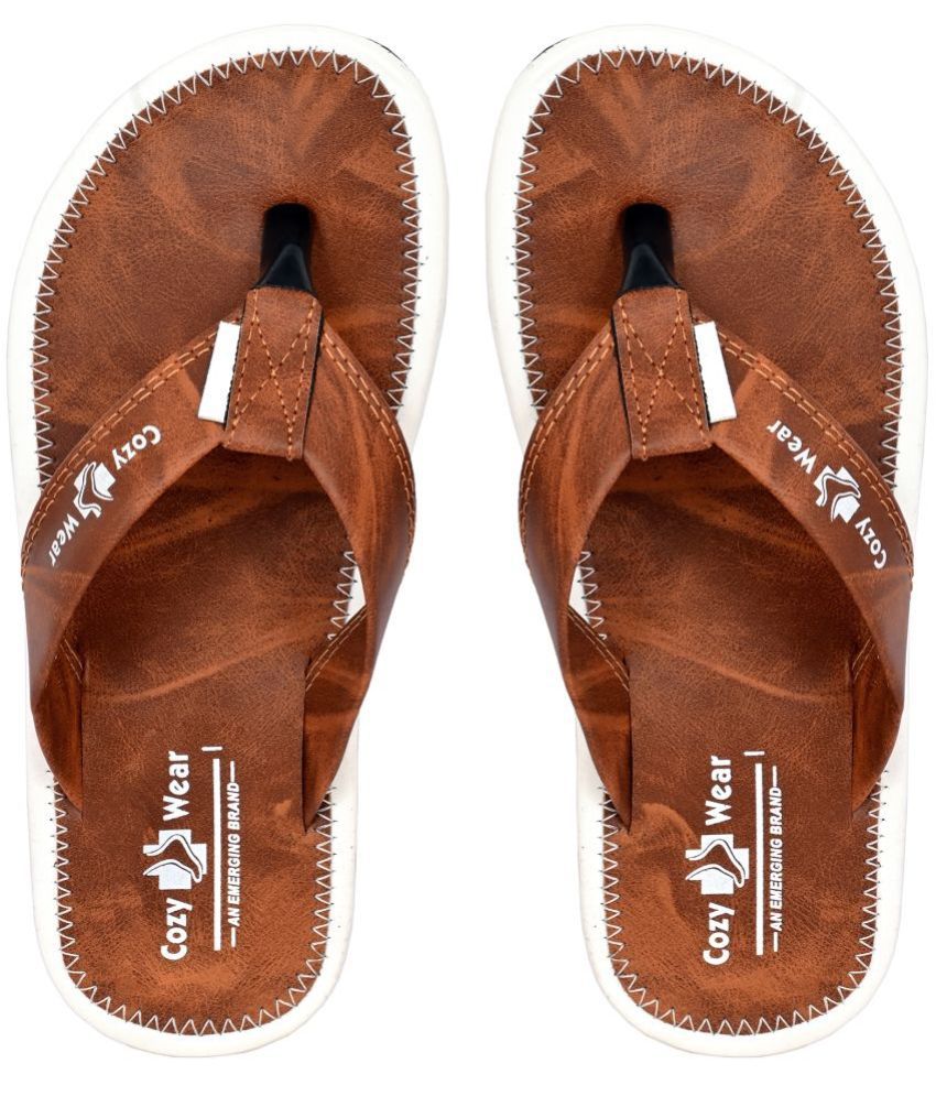     			Cozy Wear - Brown Men's Thong Flip Flop