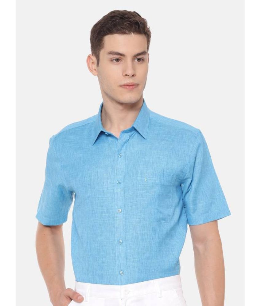     			Ramraj cotton Cotton Blend Regular Fit Solids Half Sleeves Men's Casual Shirt - Light Blue ( Pack of 1 )