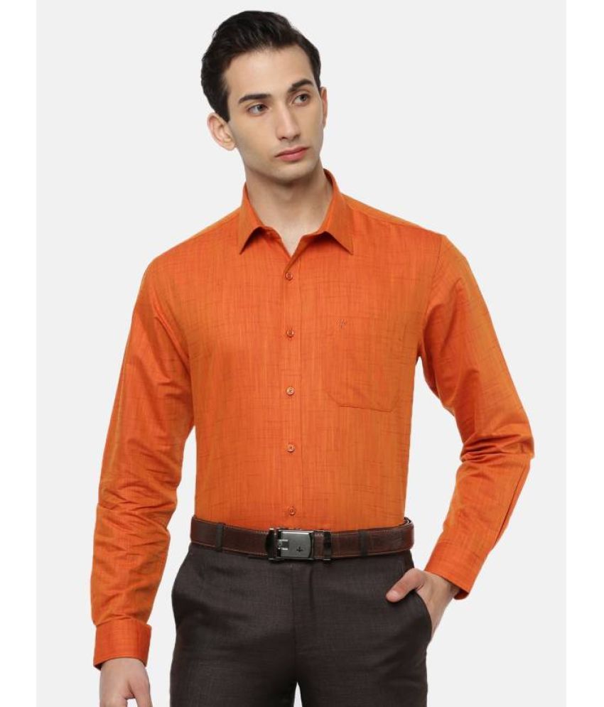     			Ramraj cotton Cotton Blend Regular Fit Self Design Full Sleeves Men's Casual Shirt - Orange ( Pack of 1 )