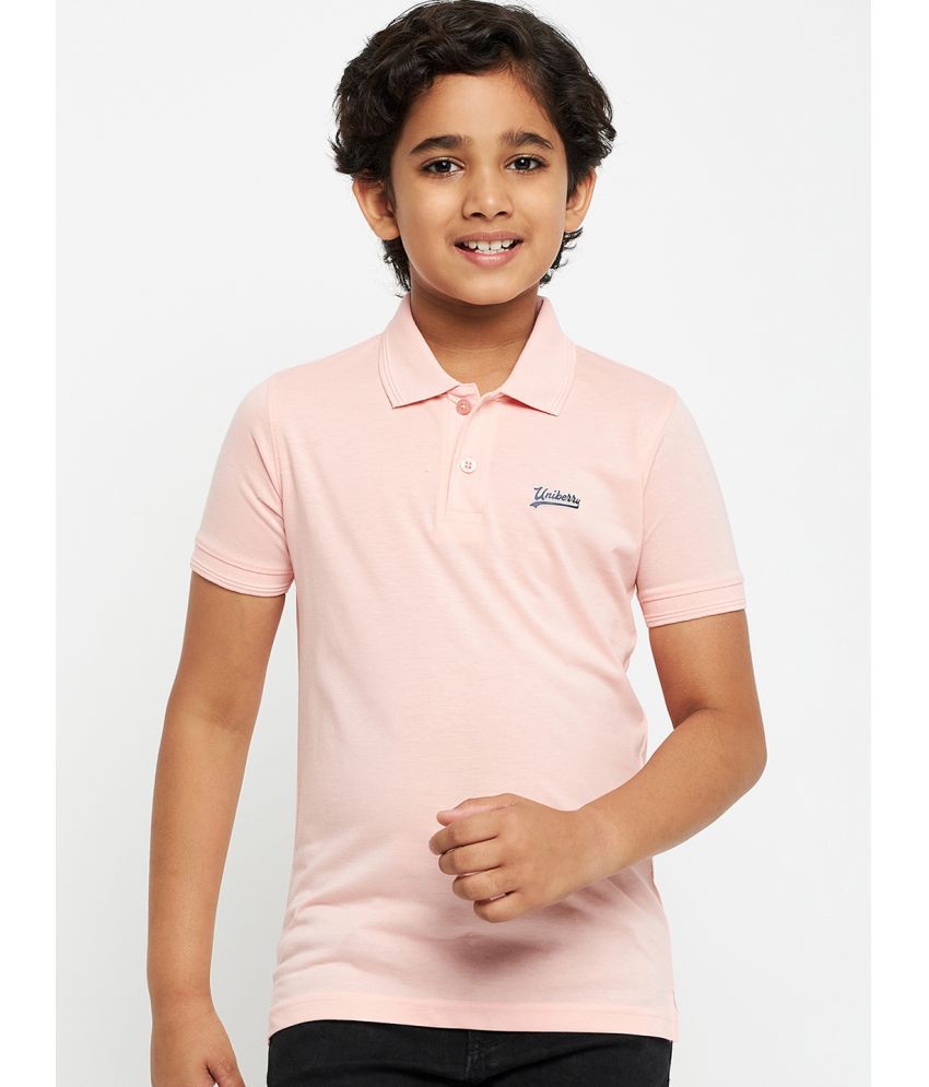     			UNIBERRY - Pink Cotton Blend Boy's Polo T-Shirt ( Pack of 1 )