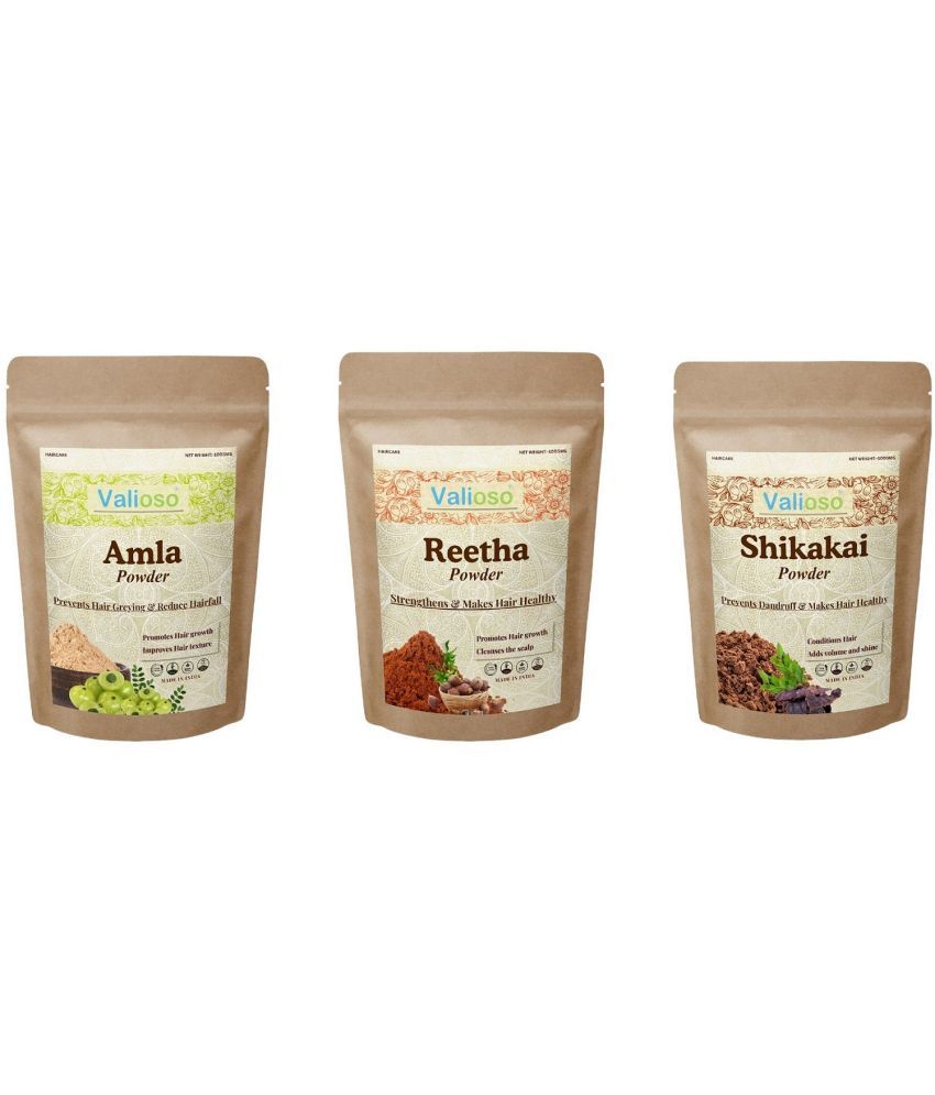     			Valioso Amla, Reetha, Shikakai Powders For Hair Care, 300g (Pack Of 3)