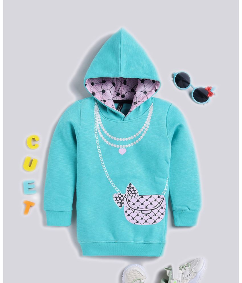     			Game Begins girls fullsleeve chest print hooded sweatshirt