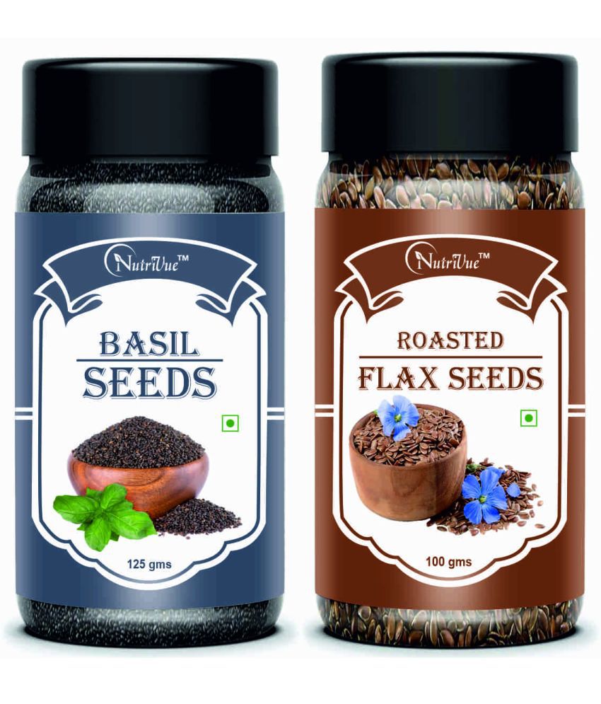     			NUTRIVUE Basil Seeds & Roasted Flax Seeds 250 gm Pack of 2