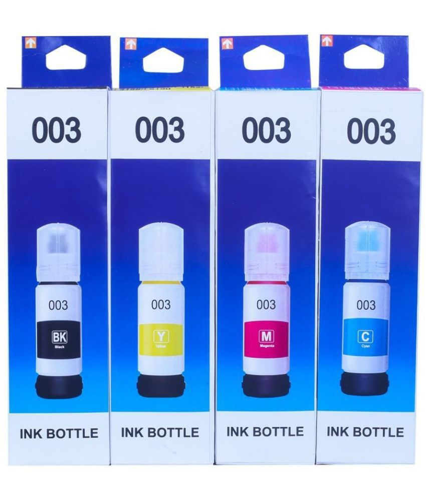     			TEQUO 003 For L3210 Multicolor Pack of 4 Cartridge for EPS0N 003 Ink Bottles (65ml) for L3110 L3101 L3150 L4150 L4160 L6160 L6170 L6190 Printers