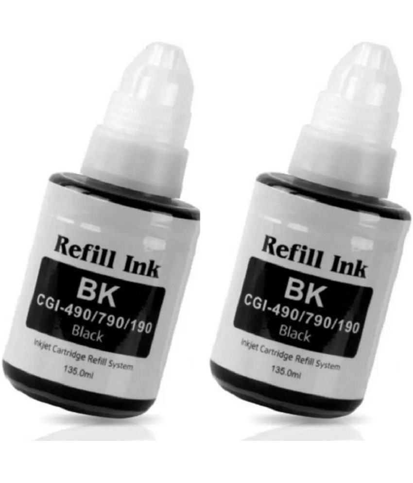     			TEQUO 790 Ink For G3010 Black Pack of 2 Cartridge for GI-790 BLACK INK Printers G1000,G1010,G1100,G2000,G2002,G2010,G2012,G2100,G3000,G3010,G3012,G3100,