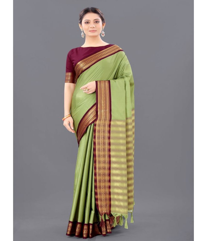     			Apnisha Cotton Silk Embellished Saree With Blouse Piece - Multicolour ( Pack of 1 )