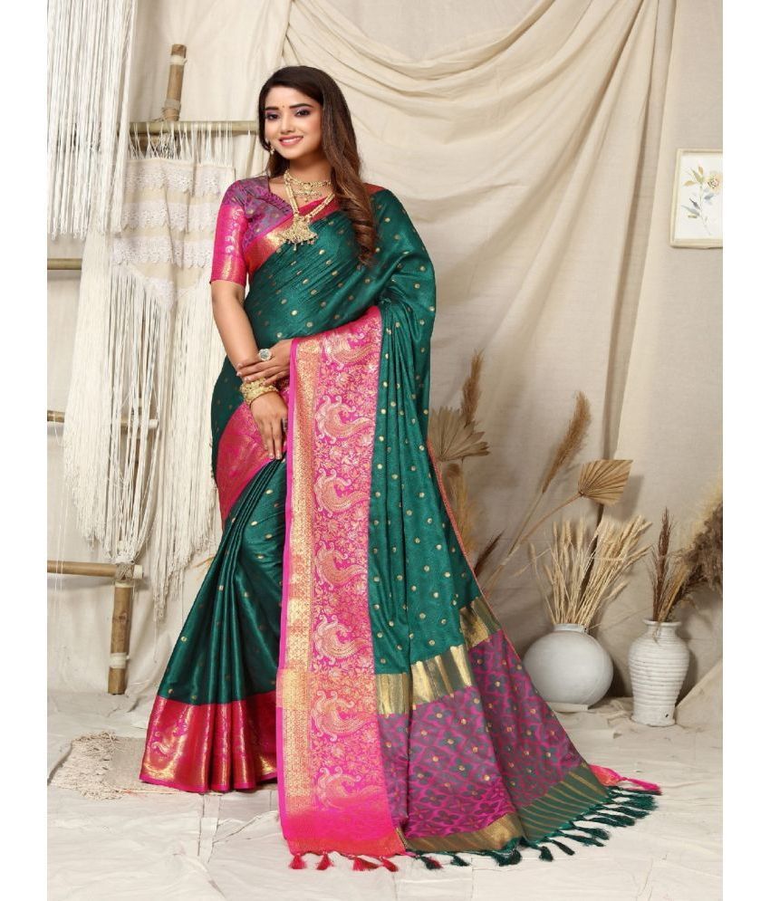     			Apnisha Cotton Silk Embroidered Saree With Blouse Piece - Multicolour ( Pack of 1 )