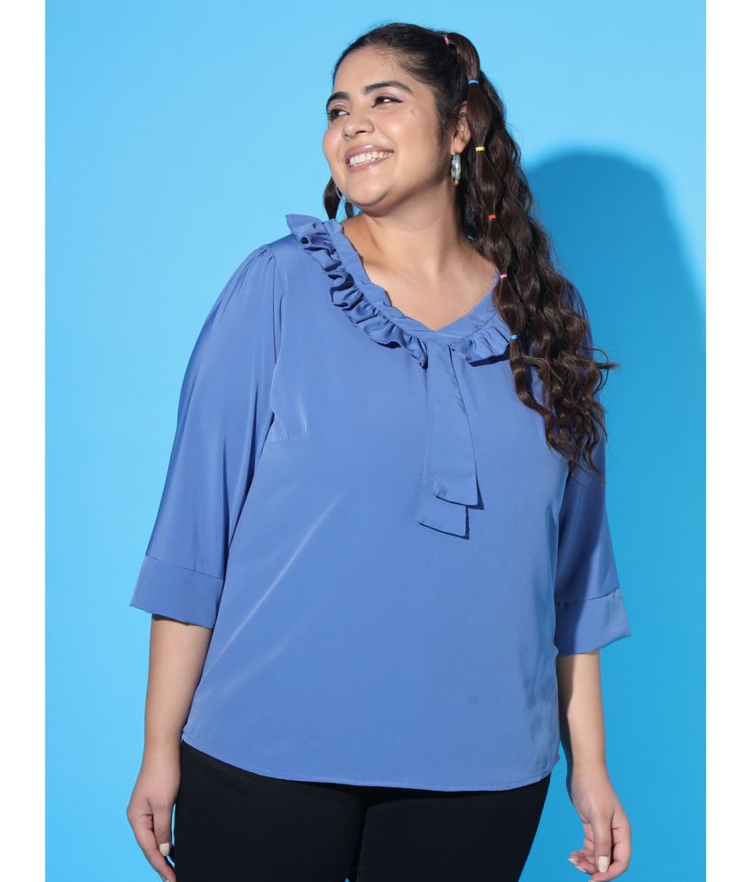     			AUSTIVO - Blue Polyester Women's Regular Top ( Pack of 1 )