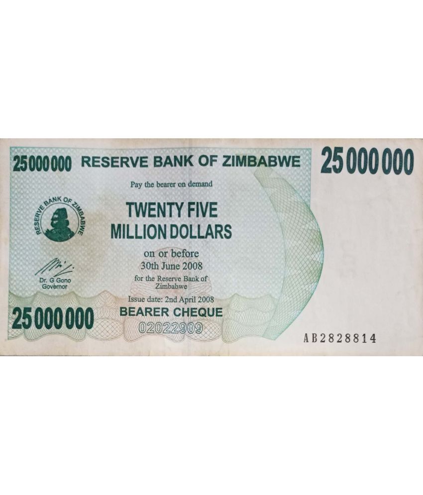     			Extremely Rare Zimbabwe 25000000 Twenty Five Million Dollars......Hard to Find