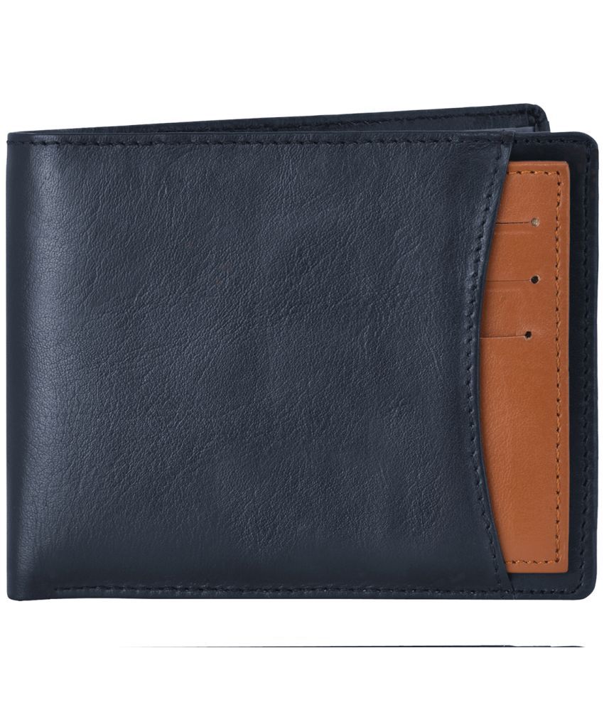     			GEEO - Blue Leather Men's Two Fold Wallet ( Pack of 1 )