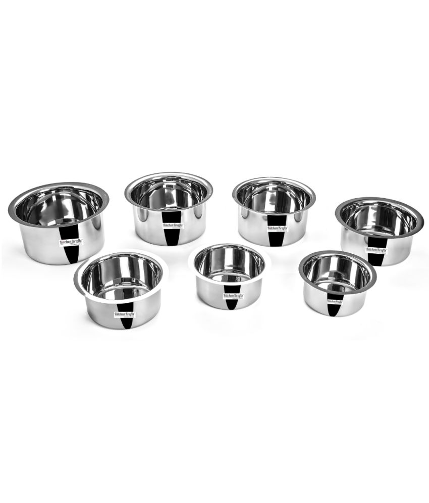     			Kitchen Krafts - Silver Stainless Steel No Coating Cookware Sets ( Set of 7 )