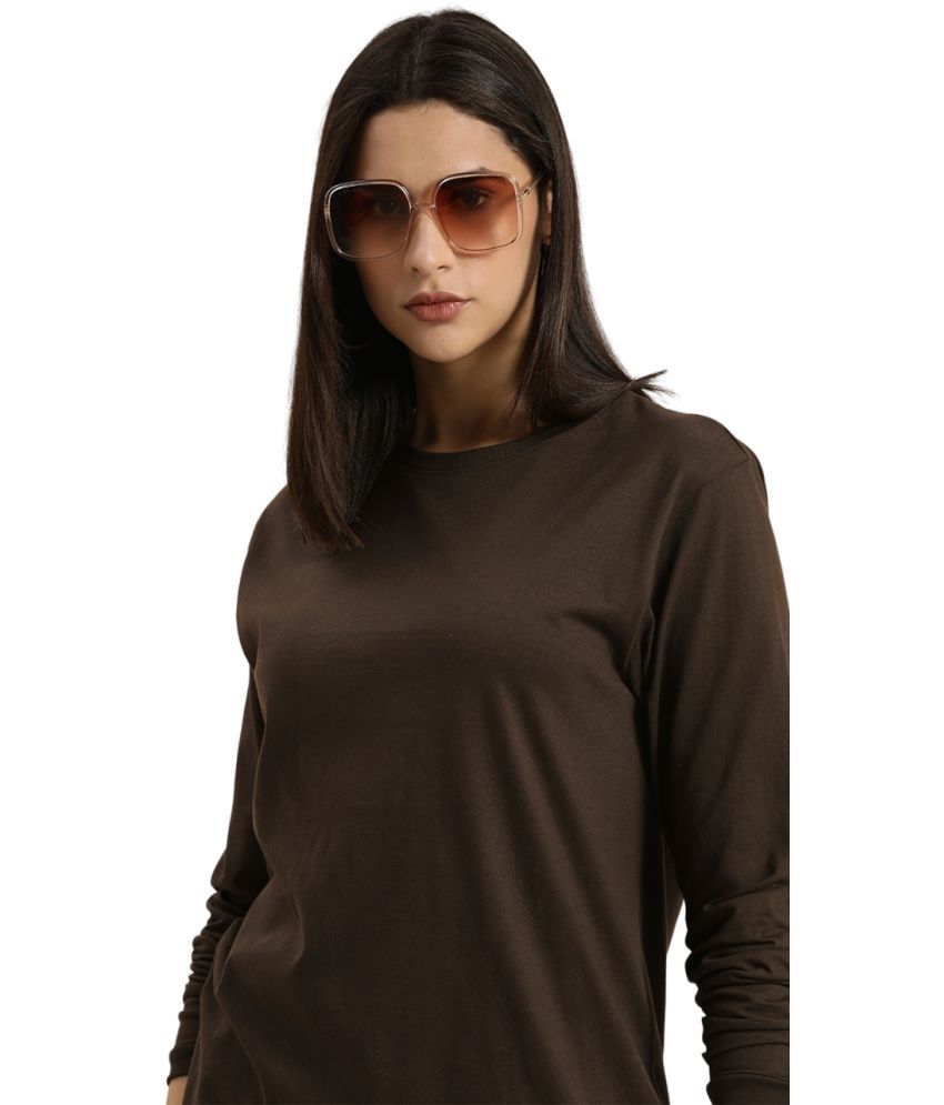     			PPTHEFASHIONHUB - Brown Cotton Blend Loose Fit Women's T-Shirt ( Pack of 1 )