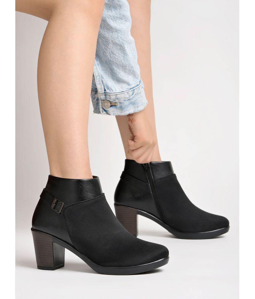     			Shoetopia Black Women's Ankle Length Boots