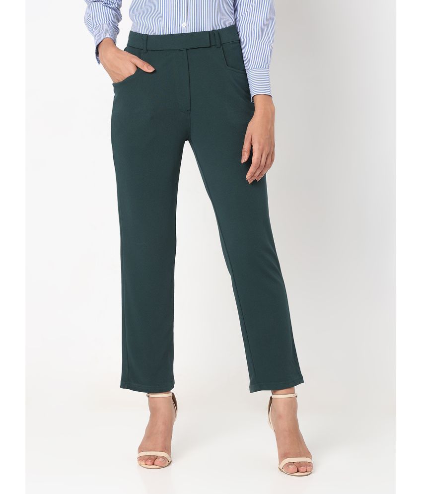     			Smarty Pants - Green Lycra Regular Women's Formal Pants ( Pack of 1 )