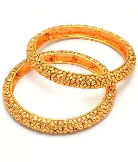 Traditional Design Gold Gilded Silver Bracelet or Bangle Rajasthan India 