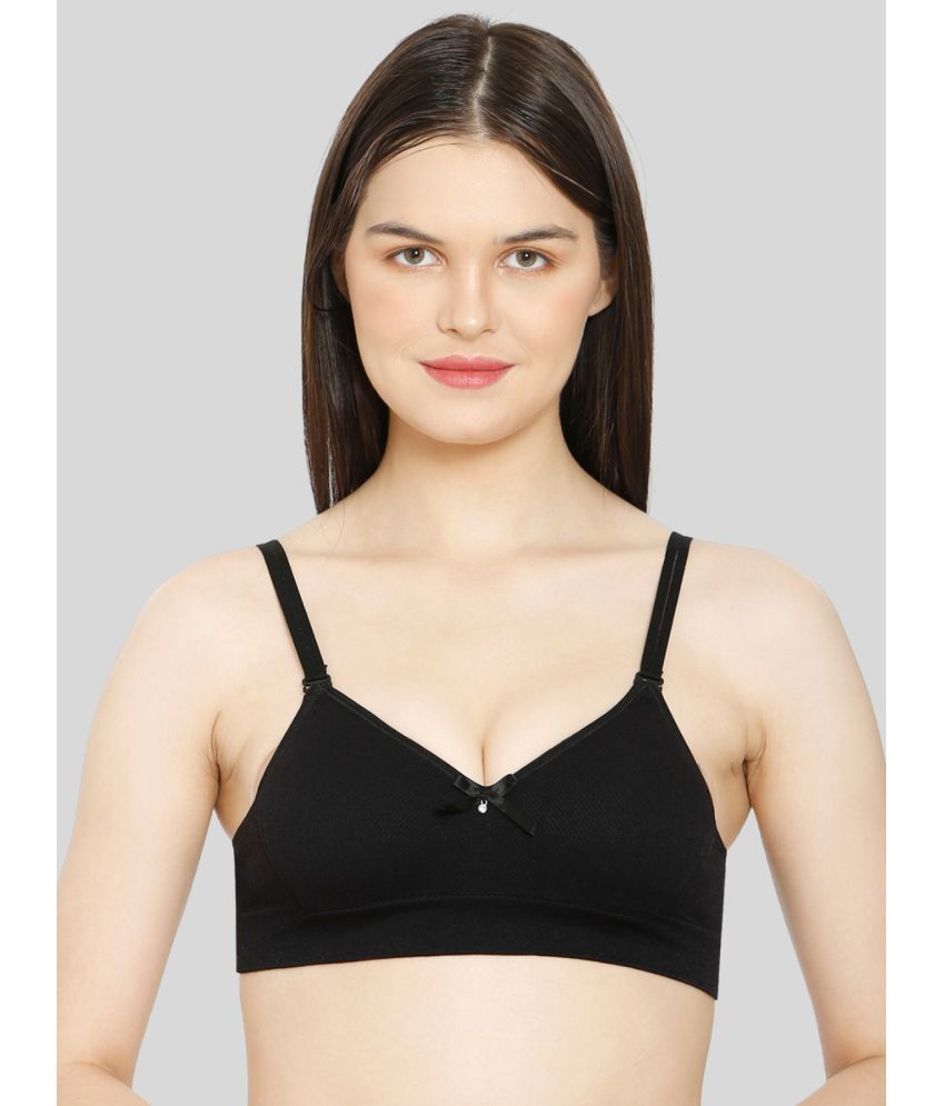     			ILRASO - Black Cotton Non Padded Women's T-Shirt Bra ( Pack of 1 )