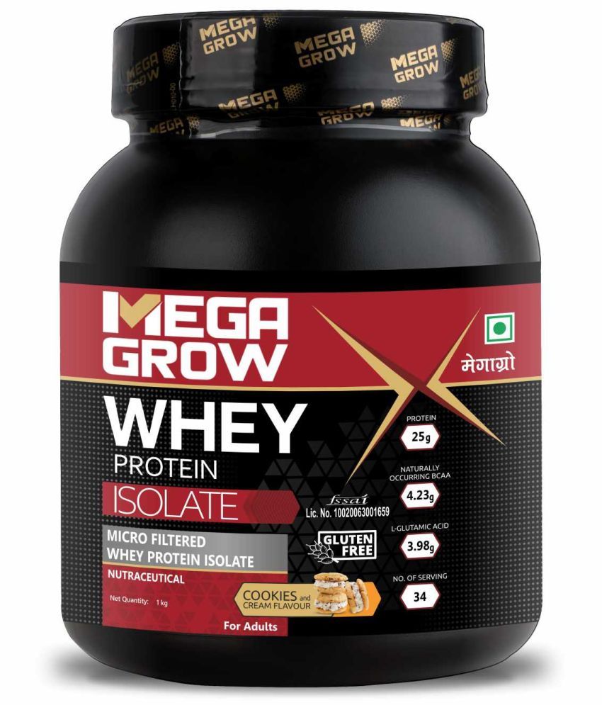     			MEGAGROW Whey Protein Isolate - Cookies & Cream Flavor- 1 kg