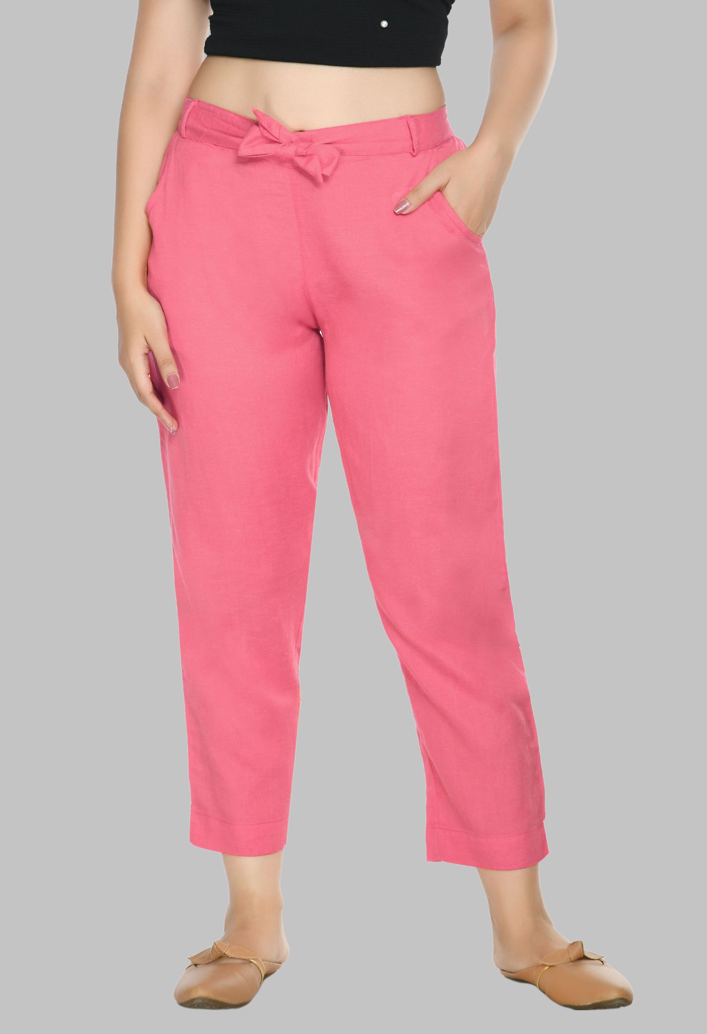     			PREEGO - Pink Rayon Regular Women's Casual Pants ( Pack of 1 )