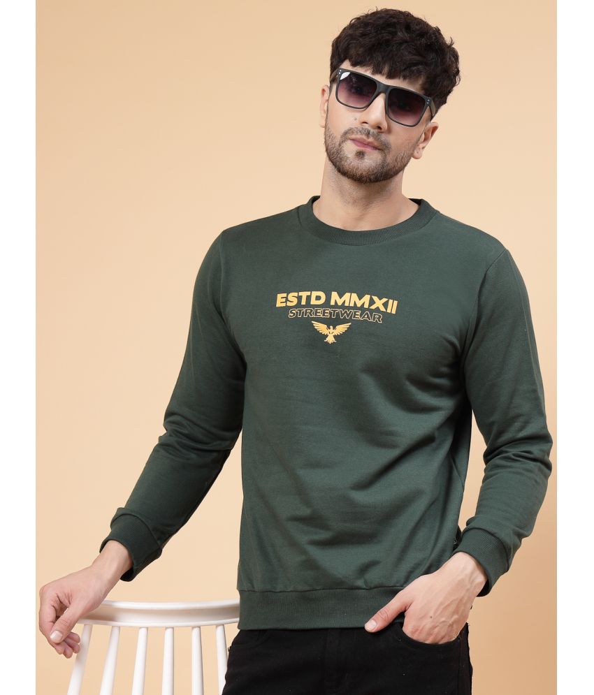     			Rigo Fleece Round Neck Men's Sweatshirt - Green ( Pack of 1 )