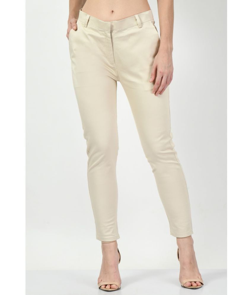     			maurya enterprises - Cream Rayon Slim Women's Formal Pants ( Pack of 1 )