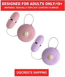 Wire Remote Control Vibrator Sex Toys for Women Couple Vibrating Egg Dual Vibrating Wearable Vibrator with Clit Stimulator-ROUND EGG
