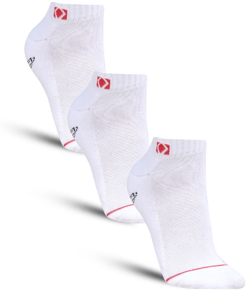     			Dollar - Cotton Men's Self Design White Ankle Length Socks ( Pack of 3 )