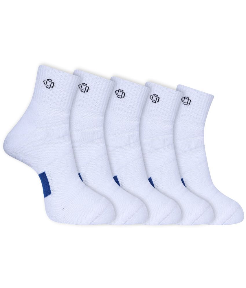     			Dollar - Cotton Men's Self Design White Ankle Length Socks ( Pack of 5 )