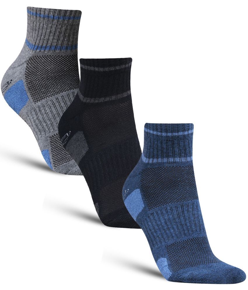     			Dollar - Cotton Men's Self Design Multicolor Ankle Length Socks ( Pack of 3 )