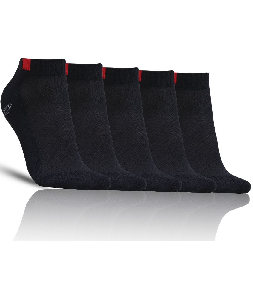     			Dollar - Cotton Men's Solid Black Low Ankle Socks ( Pack of 5 )