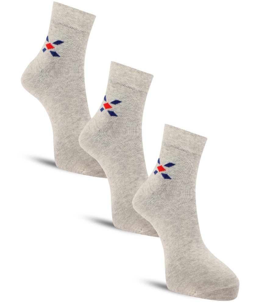     			Dollar - Cotton Men's Solid Grey Melange Ankle Length Socks ( Pack of 3 )