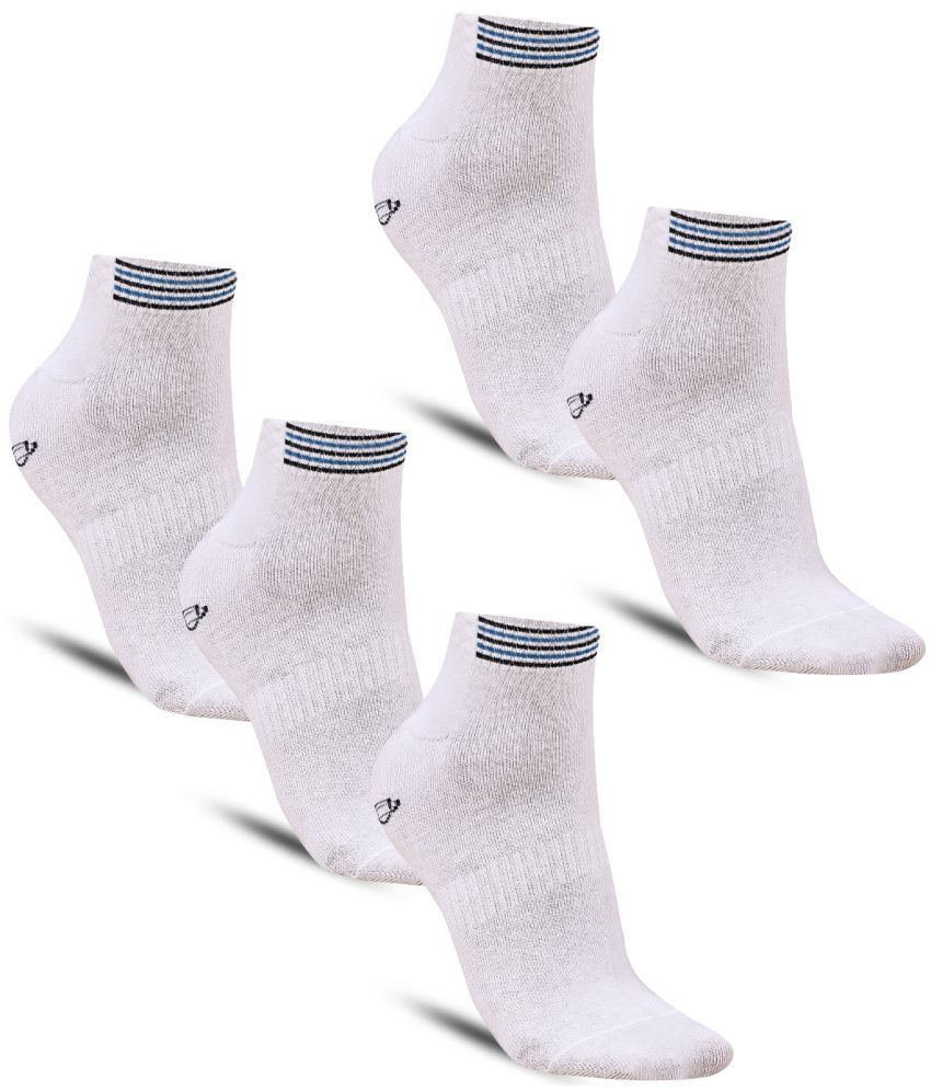     			Dollar - Cotton Men's Solid White Ankle Length Socks ( Pack of 5 )