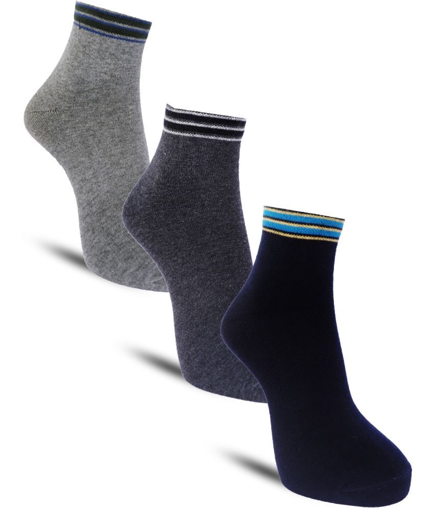     			Dollar - Cotton Men's Solid Multicolor Ankle Length Socks ( Pack of 3 )