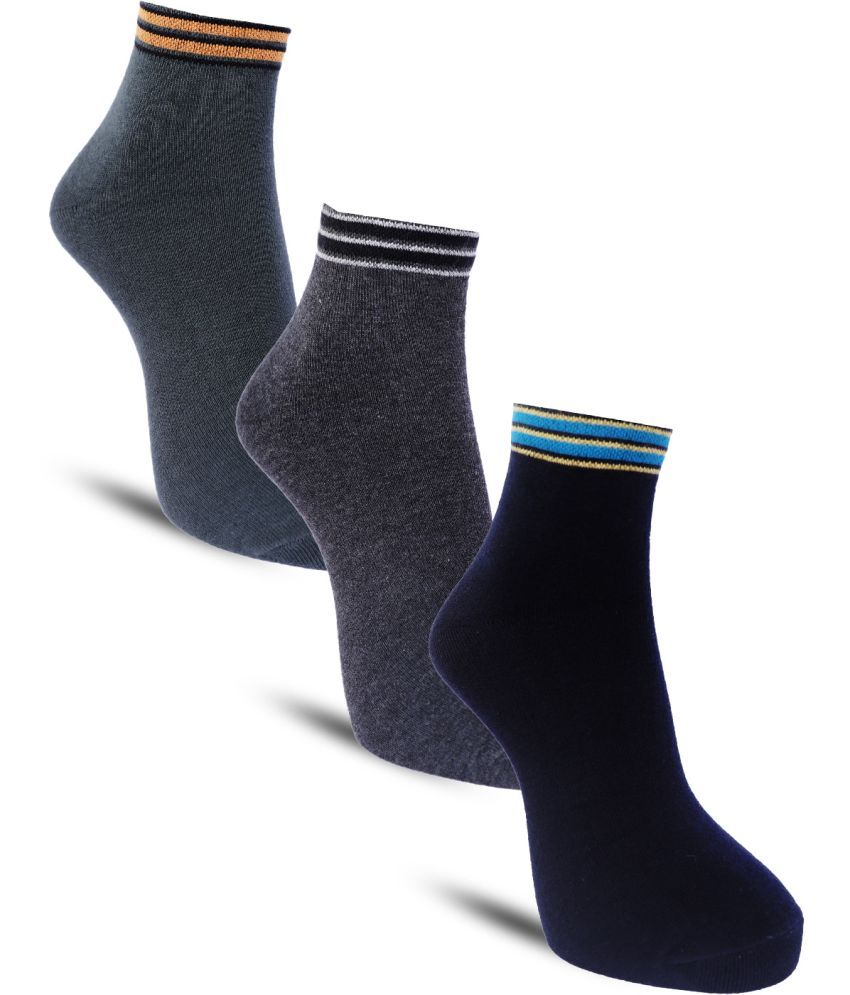     			Dollar - Cotton Men's Solid Multicolor Ankle Length Socks ( Pack of 3 )