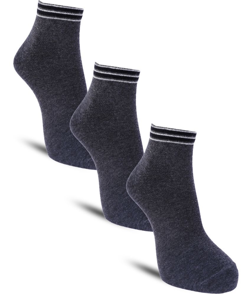     			Dollar - Cotton Men's Solid Black Ankle Length Socks ( Pack of 3 )