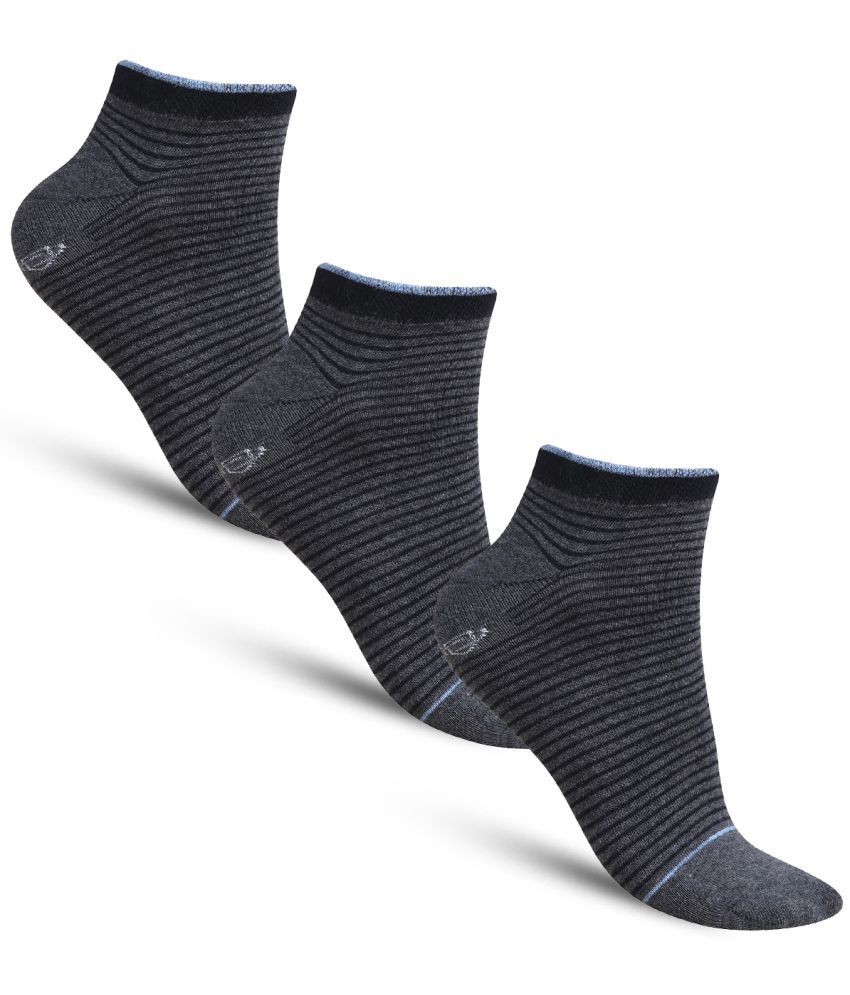     			Dollar - Cotton Men's Striped Light Grey Mid Length Socks ( Pack of 3 )