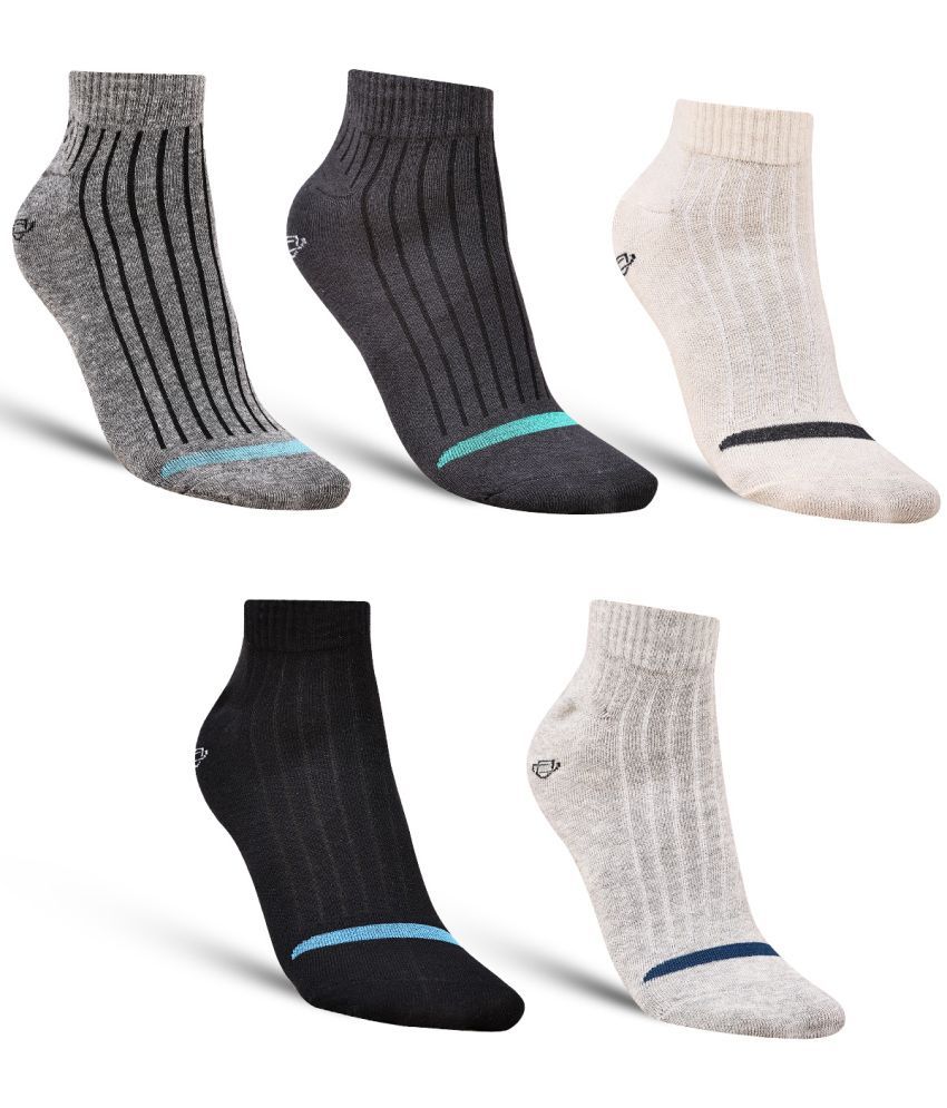     			Dollar - Cotton Men's Striped Multicolor Ankle Length Socks ( Pack of 5 )