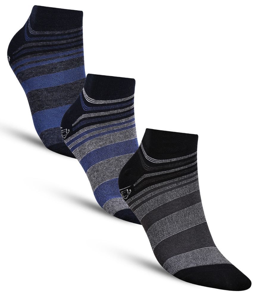     			Dollar - Cotton Men's Striped Multicolor Ankle Length Socks ( Pack of 3 )