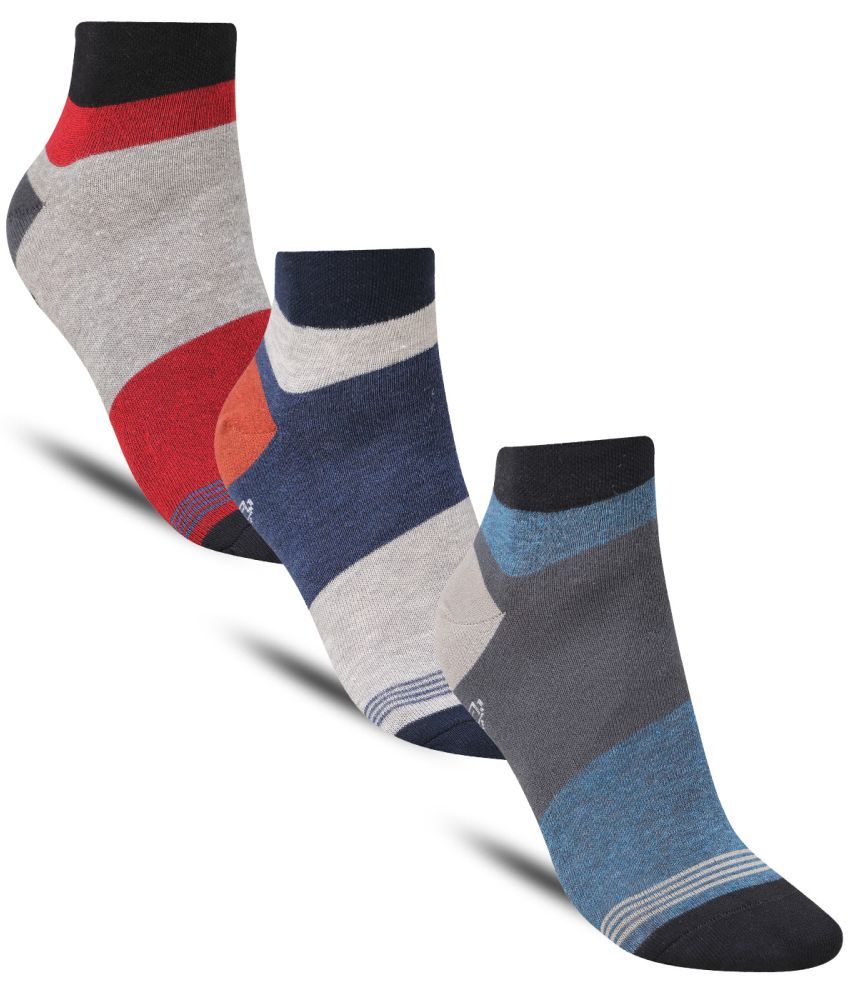     			Dollar - Cotton Men's Striped Multicolor Ankle Length Socks ( Pack of 3 )