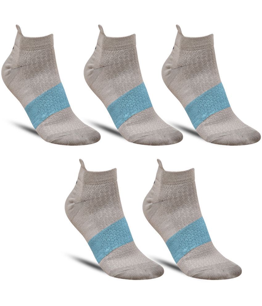     			Dollar - Nylon Men's Printed Light Grey Ankle Length Socks ( Pack of 5 )