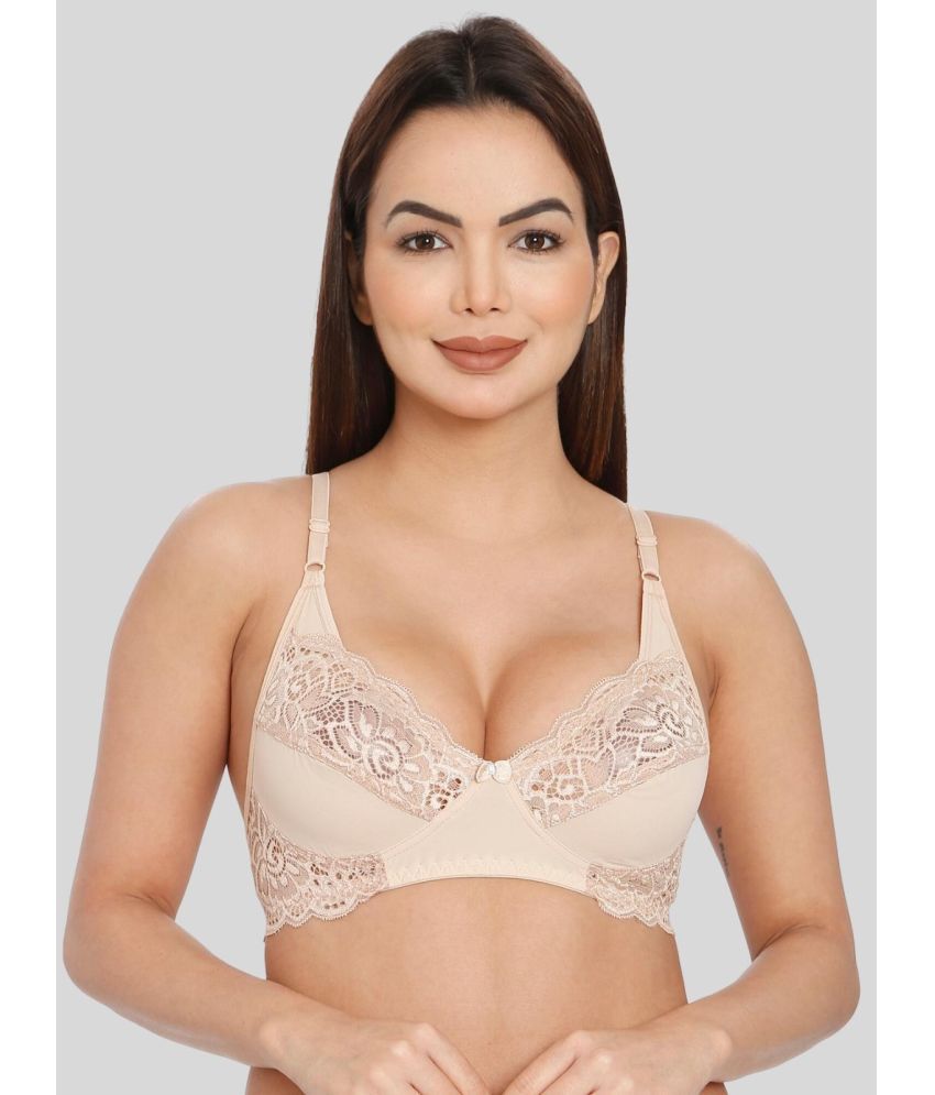     			ILRASO Lace Non Padded Women's T-Shirt Bra ( Beige )