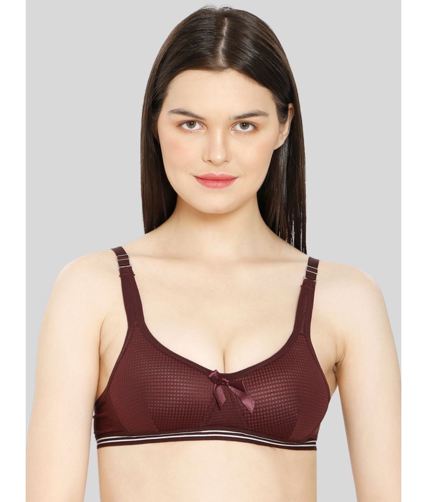     			ILRASO Cotton Blend Lightly Padded Women's Plunge Bra ( Maroon )