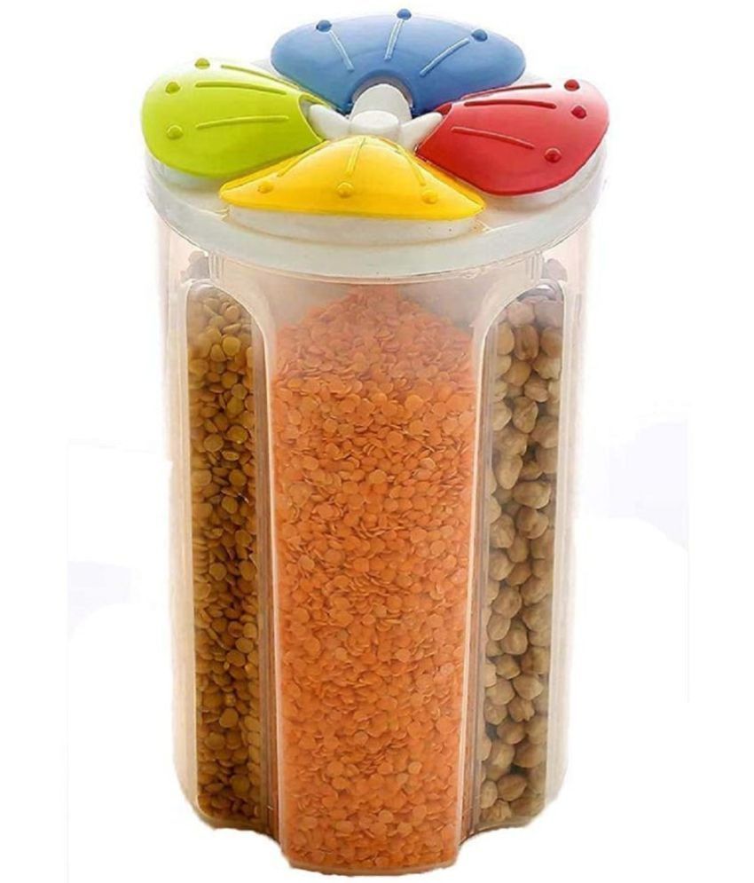     			Kkart 4 Section Plastic Multicolor Dal Container ( Set of 1 )