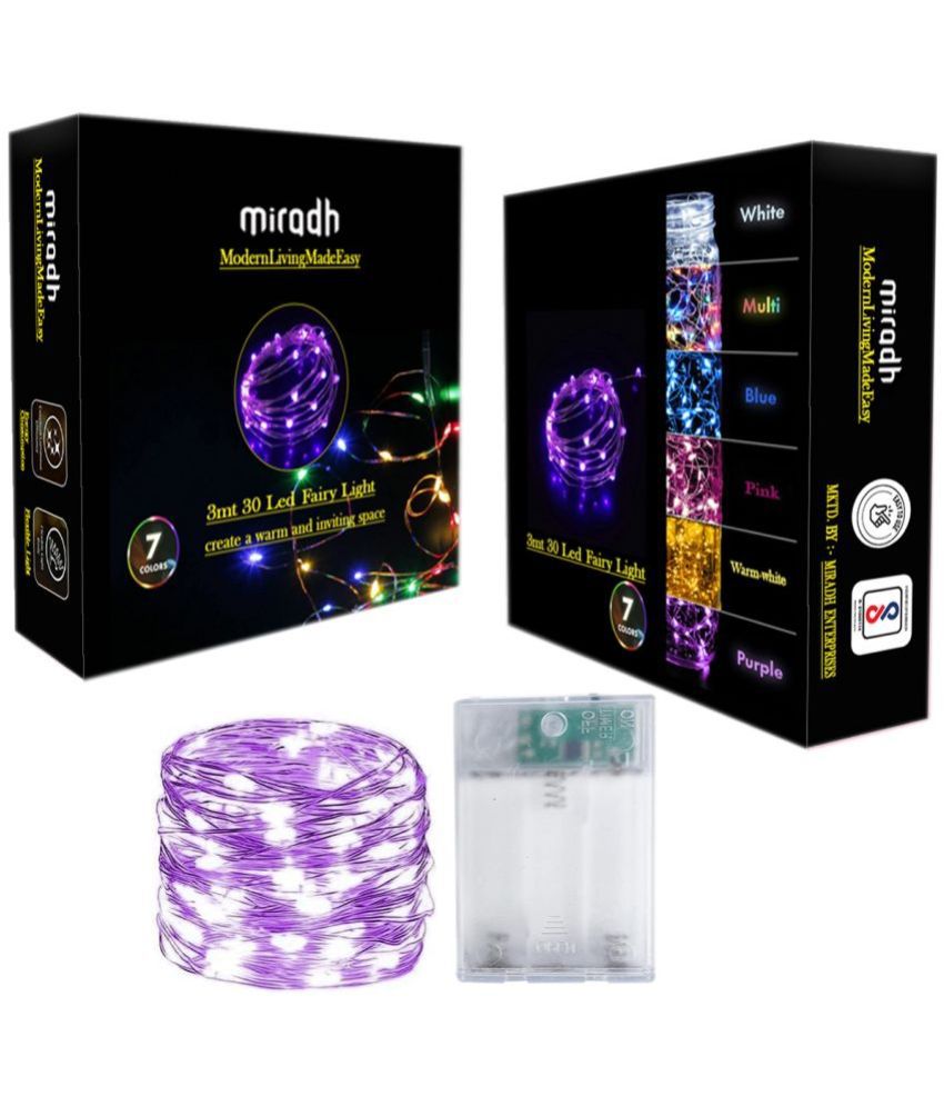     			MIRADH - Purple 3Mtr String Light ( Pack of 1 )
