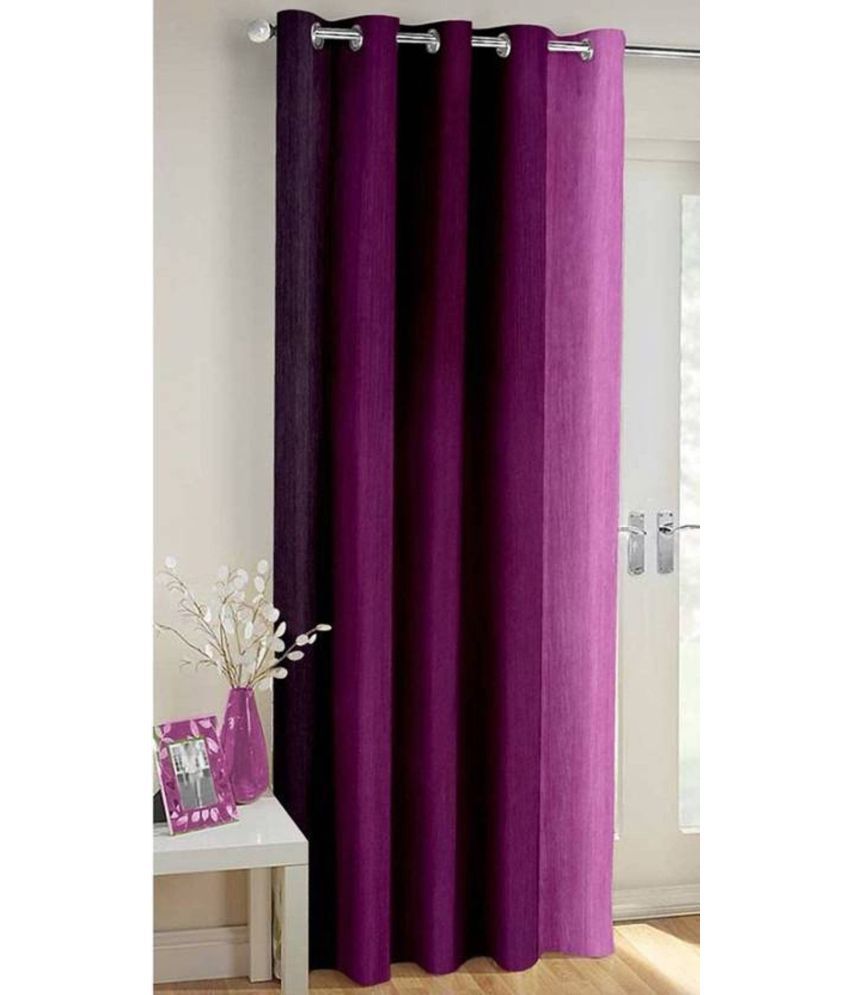     			N2C Home Solid Semi-Transparent Eyelet Curtain 9 ft ( Pack of 1 ) - Purple