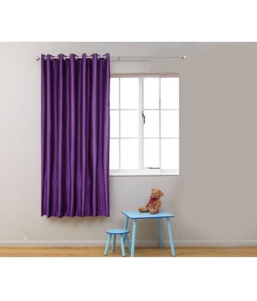     			N2C Home Solid Semi-Transparent Eyelet Curtain 5 ft ( Pack of 1 ) - Purple