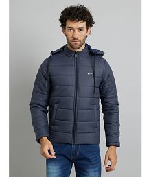 MXN Polyester Men's Quilted &amp; Bomber Jacket - Navy ( Pack of 1 )